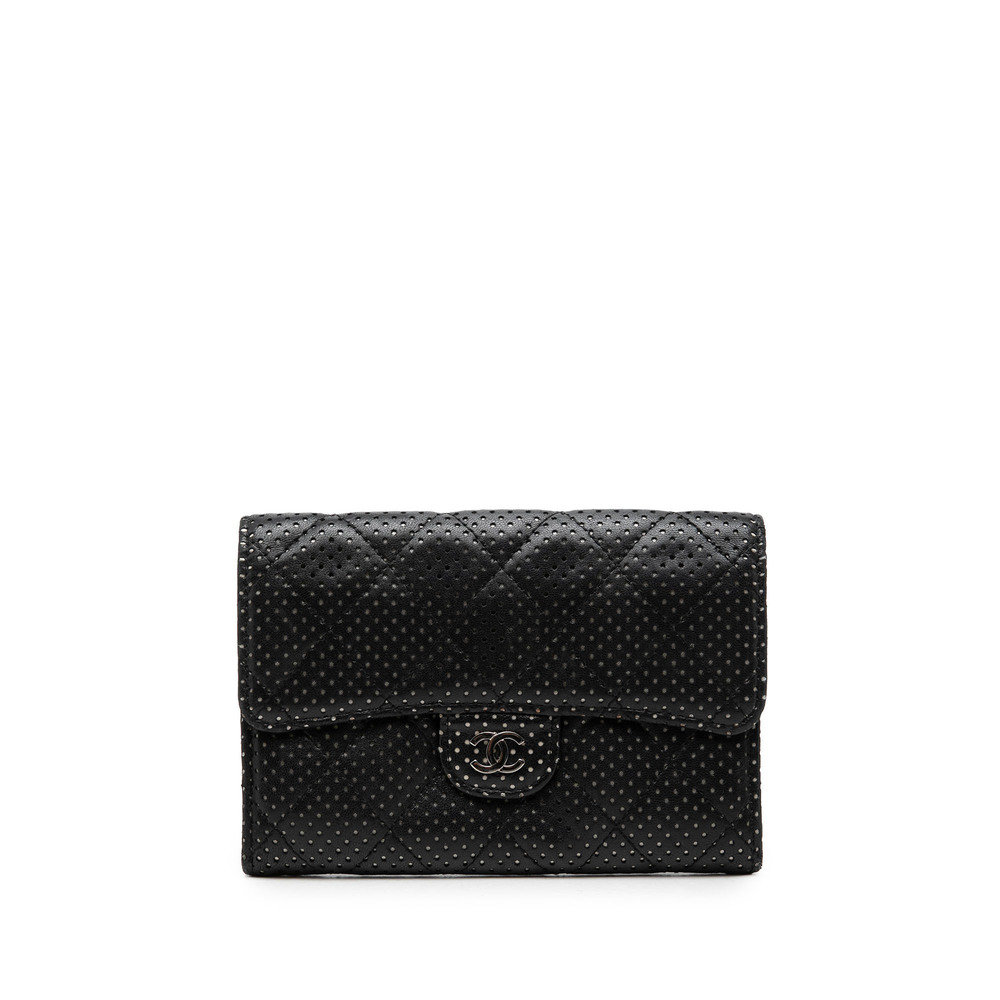 Pre-Loved Chanel Perforated Quilted Lambskin Small Flap Wallet